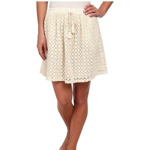 Lucky Brand Ivory White Eyelet Skirt Size - Small